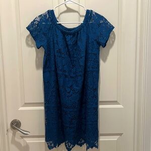 Ann Taylor Loft Shift Lace Dress Blue